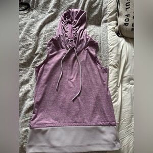 Women's Sleeveless Hoodie Top in Purple